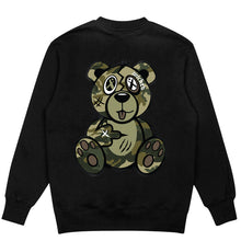 Load image into Gallery viewer, Army Green Camo Wicked Bear Crewneck Sweatshirt - Black
