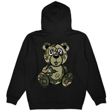 Load image into Gallery viewer, Army Green Camo Front/Back Wicked Bear Hoodie - Black
