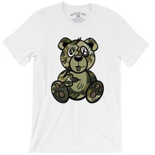 Load image into Gallery viewer, Army Green Camo Wicked Bear T-Shirt - White
