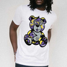 Load image into Gallery viewer, Purple &amp; Gold Camo Wicked Bear T-Shirt - White
